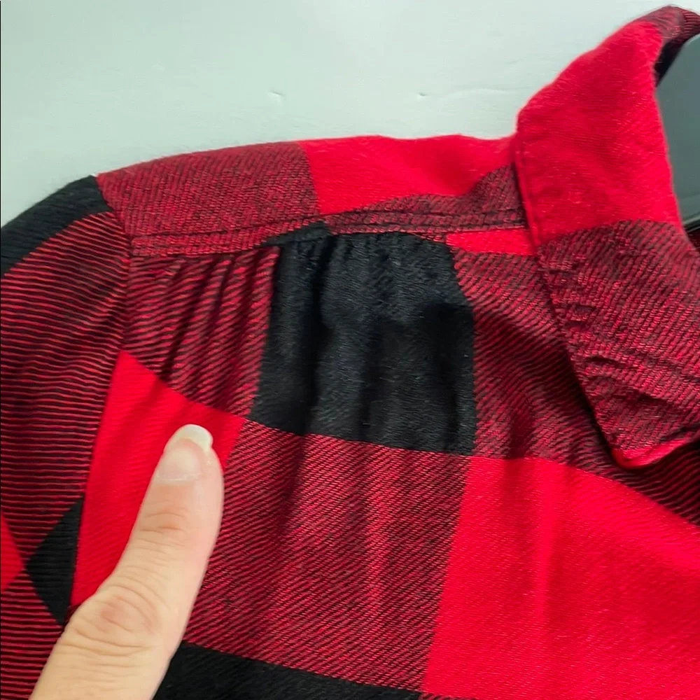 Old Navy Bold Red/ black Buffalo Checkered Blouse girls size 14